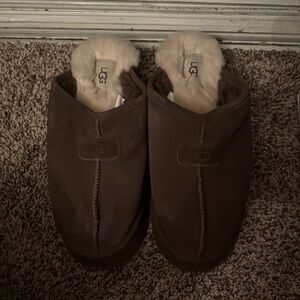 UGG Brown Sheepskin Lined Slippers